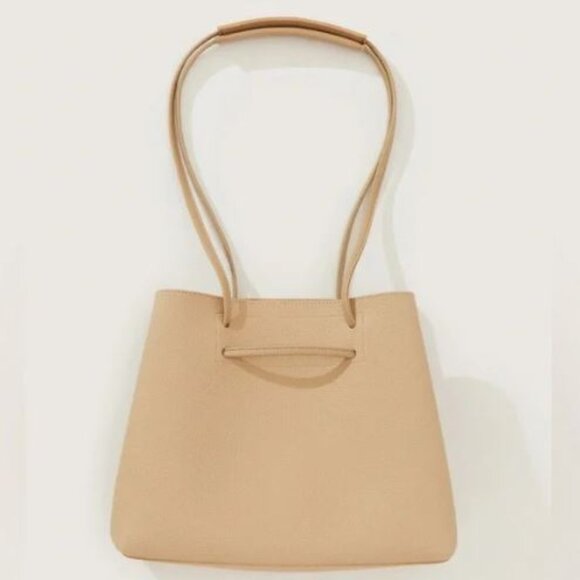 8 OTHER REASONS- Vegan Leather Slouchy Bucket Bag Beige Tan  BRAND NEW - Picture 2 of 8